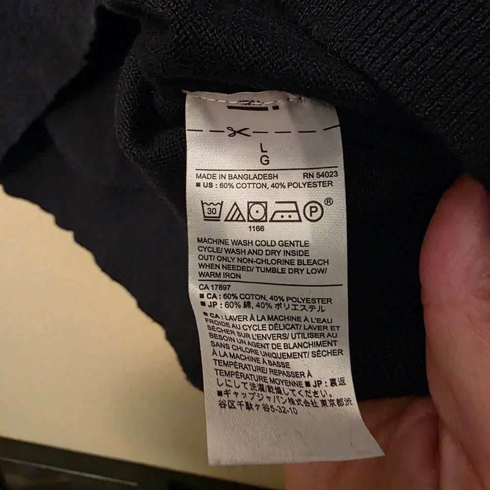 Banana Republic Mens V-Neck Sweater Black Long Sleeve Cotton Blend Size L